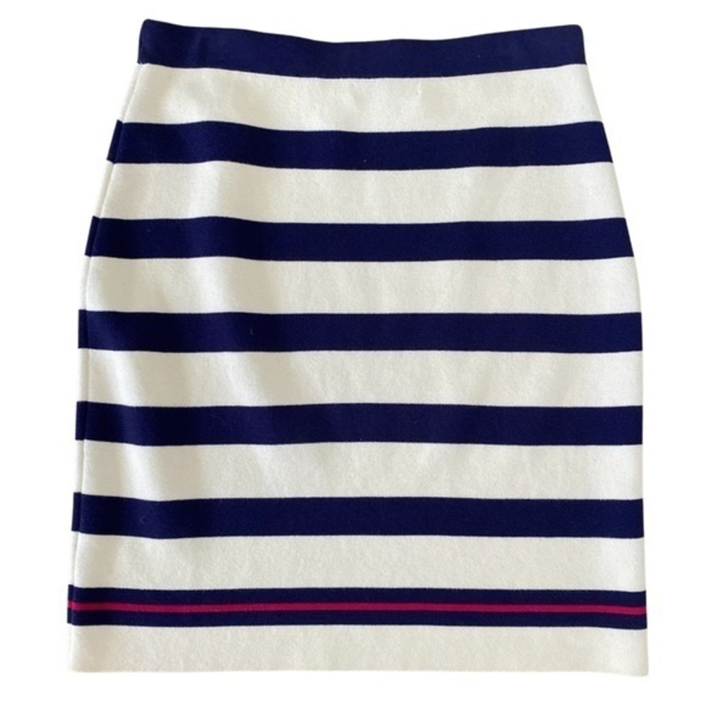 Banana Republic Striped Knit Skirt - S white , navy. Red , cotton nylon